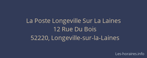 La Poste Longeville Sur La Laines