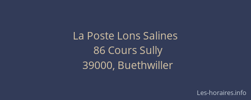 La Poste Lons Salines