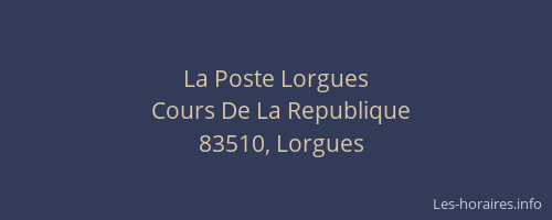 La Poste Lorgues