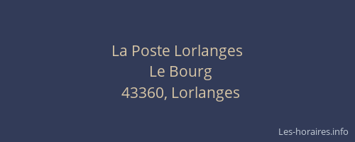 La Poste Lorlanges