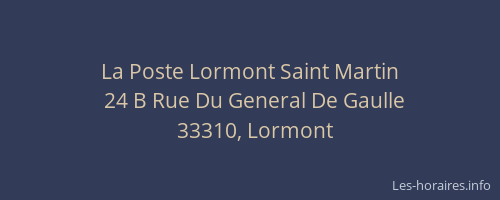 La Poste Lormont Saint Martin