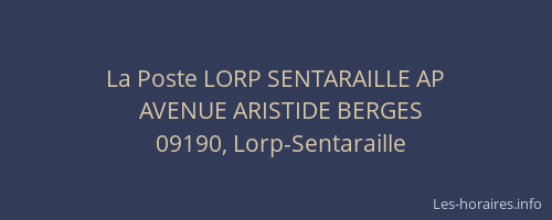 La Poste LORP SENTARAILLE AP