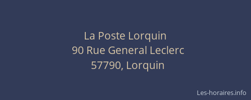 La Poste Lorquin