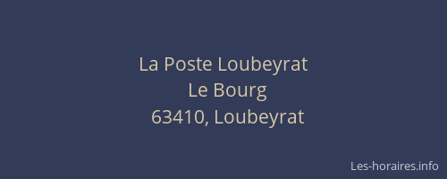 La Poste Loubeyrat