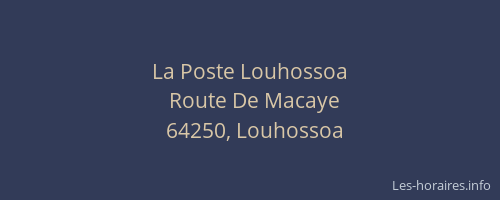 La Poste Louhossoa