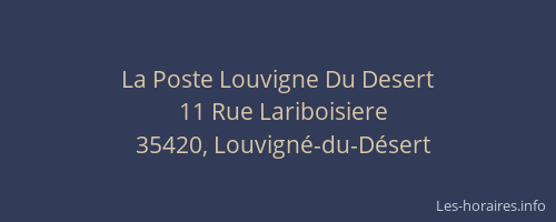 La Poste Louvigne Du Desert