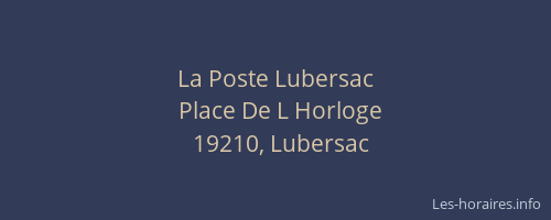 La Poste Lubersac