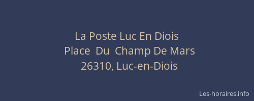 La Poste Luc En Diois