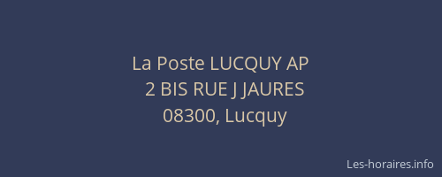 La Poste LUCQUY AP