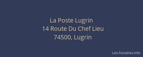 La Poste Lugrin