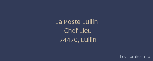 La Poste Lullin