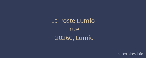 La Poste Lumio