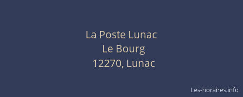 La Poste Lunac