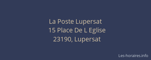 La Poste Lupersat