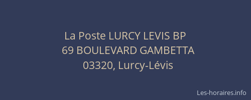 La Poste LURCY LEVIS BP