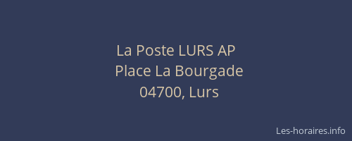 La Poste LURS AP