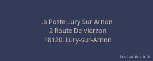 La Poste Lury Sur Arnon