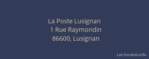 La Poste Lusignan