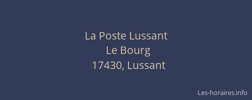 La Poste Lussant