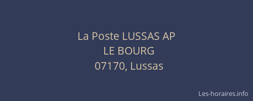 La Poste LUSSAS AP