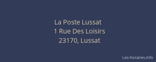 La Poste Lussat