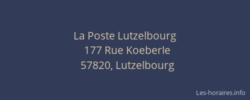 La Poste Lutzelbourg
