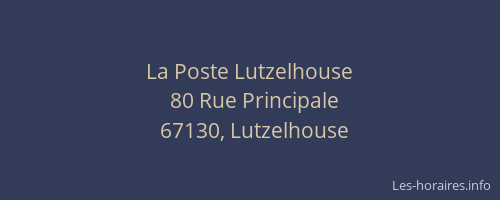 La Poste Lutzelhouse