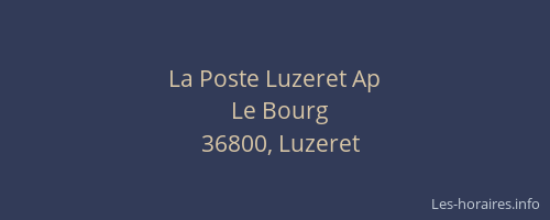 La Poste Luzeret Ap