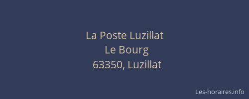 La Poste Luzillat