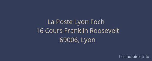 La Poste Lyon Foch