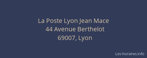 La Poste Lyon Jean Mace