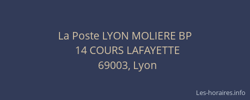 La Poste LYON MOLIERE BP