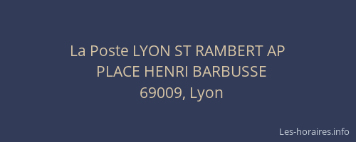 La Poste LYON ST RAMBERT AP