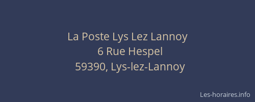 La Poste Lys Lez Lannoy