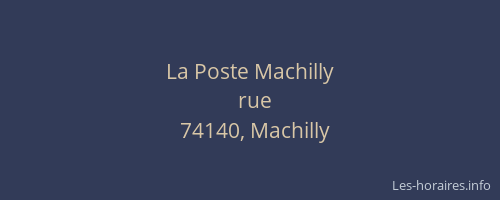 La Poste Machilly