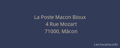 La Poste Macon Bioux