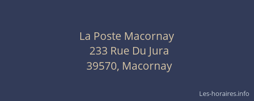La Poste Macornay