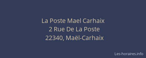 La Poste Mael Carhaix