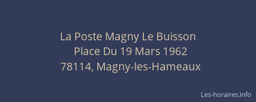 La Poste Magny Le Buisson