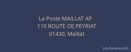 La Poste MAILLAT AP