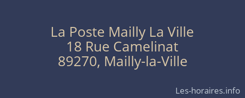 La Poste Mailly La Ville