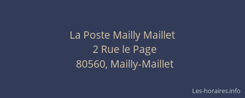 La Poste Mailly Maillet