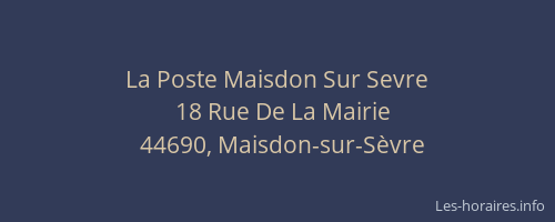 La Poste Maisdon Sur Sevre