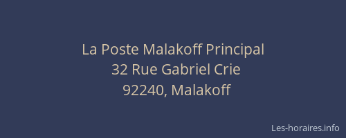 La Poste Malakoff Principal