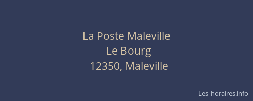 La Poste Maleville
