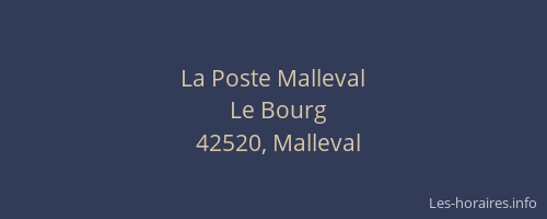 La Poste Malleval