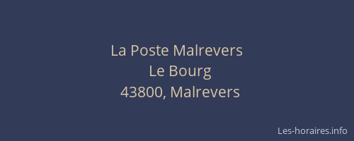 La Poste Malrevers