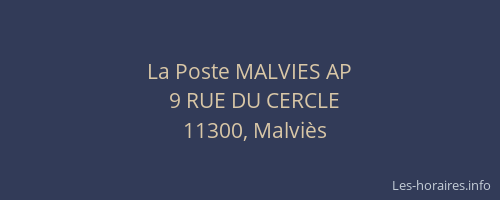 La Poste MALVIES AP