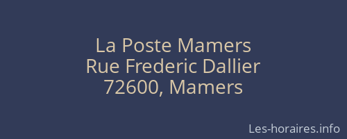 La Poste Mamers