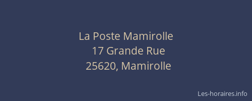 La Poste Mamirolle